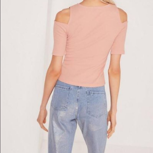 H&M Ribbed Cold-Shoulder Top - Picture 3 of 6